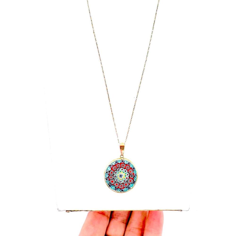 Sterling silver beaded marcasite, gold plated Italian silver Millefiori Murano